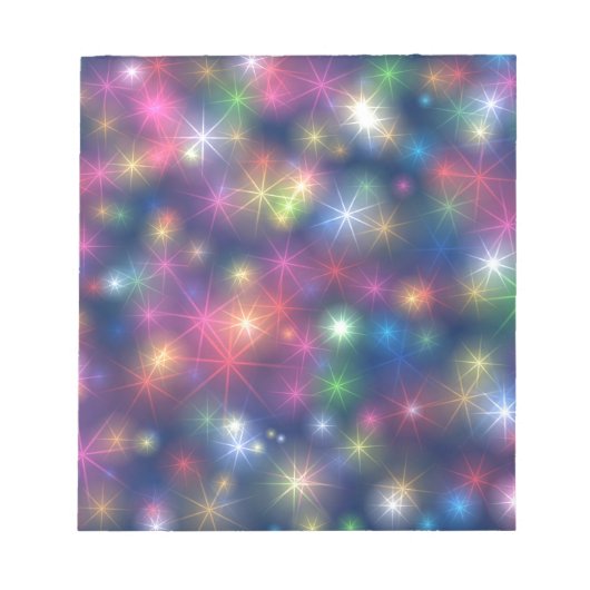 Happy New Year Party Glitzer Stars Notizblock (Vorderseite)