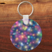 Happy New Year Party Glitzer Stars Schlüsselanhänger (Vorderseite)