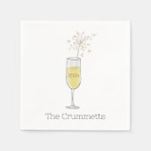 Happy New Year Party Holiday Champagne Custom Serviette (Vorderseite)