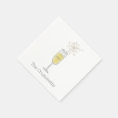 Happy New Year Party Holiday Champagne Custom Serviette (Ecke)