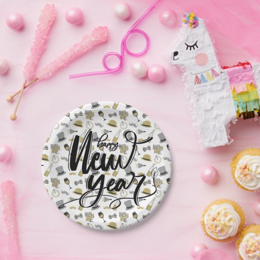 Happy New Year Party Paper Plate Pappteller (Party)