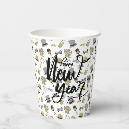 Happy New Year Party Pappbecher (Rückseite)