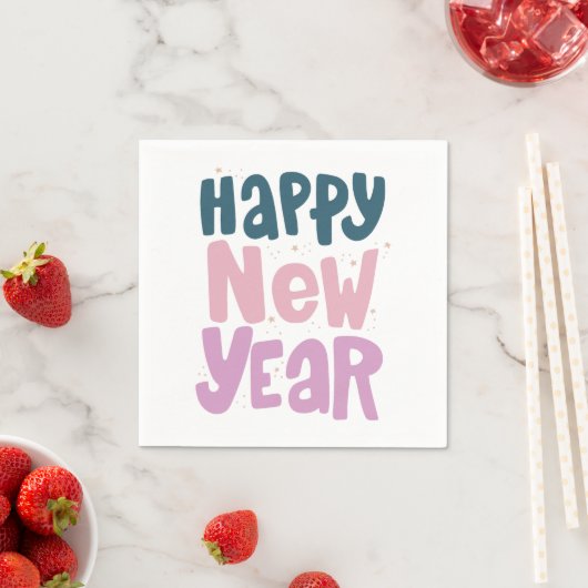Happy New Year Party Sparkle Paper Napkin Serviette (Beispiel)