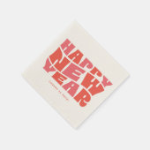 Happy New Year Party Spaß trendy Retro rosa Rot Serviette (Ecke)
