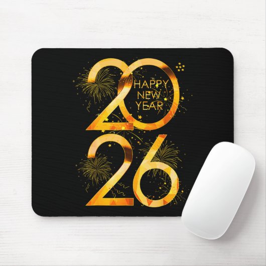 Happy New Year Party Supplies 2026 Family Matching Mousepad (Mit Mouse)