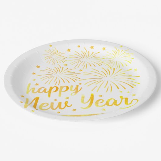 Happy New Year Party Teller (Schrägansicht)