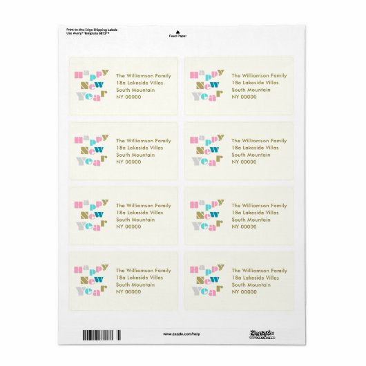 Happy New Year Pastel Groovy Retro Personalized (Vorne)