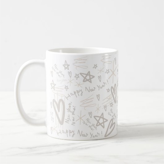 Happy new year pattern kaffeetasse (Links)