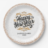 Happy New Year Personalisiert Pappteller (Vorderseite)