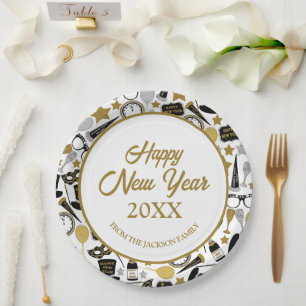 Happy New Year Personalisiert Pappteller