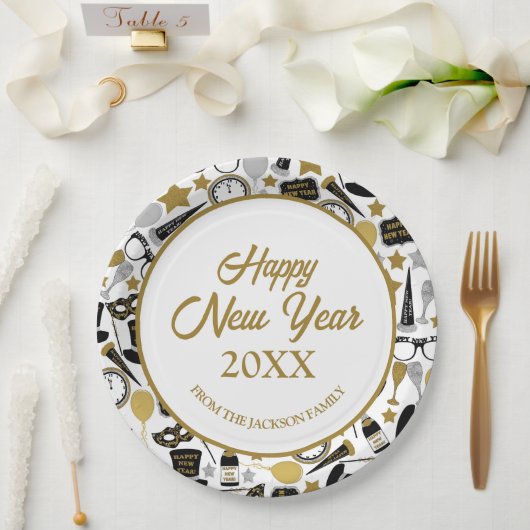 Happy New Year Personalisiert Pappteller (Hochzeit)