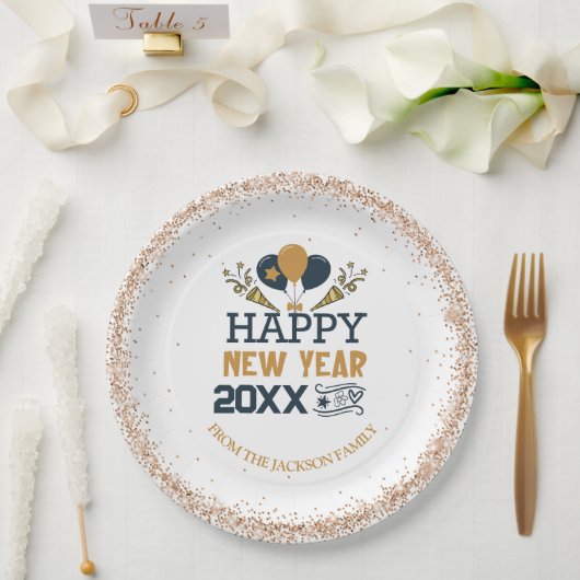 Happy New Year Personalisiert Pappteller (Hochzeit)