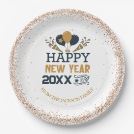 Happy New Year Personalisiert Pappteller
