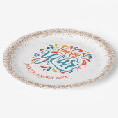 Happy New Year Personalisiert Pappteller (Schrägansicht)