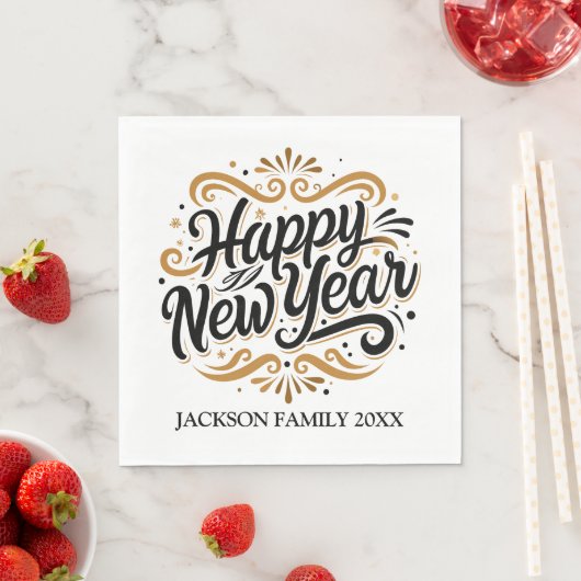 Happy New Year Personalisiert Serviette (Beispiel)