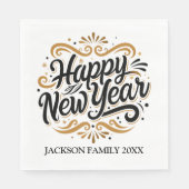 Happy New Year Personalisiert Serviette (Vorderseite)