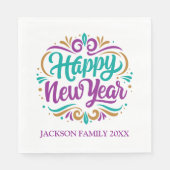 Happy New Year Personalisiert Serviette (Vorderseite)