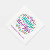 Happy New Year Personalisiert Serviette (Ecke)