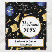 Happy New Year Personalisiert Wine Label Weinetikett (Einzelnes Label)