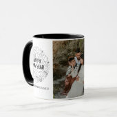 Happy New Year Personalized Family Name Photo Mug Tasse (Vorderseite Links)