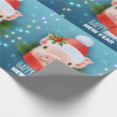 Happy New Year Pig Geschenkpapier (Ecke)