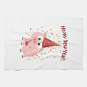 Happy New Year Pig Geschirrtuch (Horizontal)