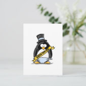 Happy New Year Pinguin Feiertagspostkarte (Stehend Vorderseite)