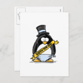 Happy New Year Pinguin Feiertagspostkarte (Vorne/Hinten)