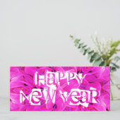 Happy New Year Pink Rack-Karte (Stehend Vorderseite)