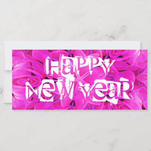 Happy New Year Pink Rack-Karte (Vorderseite)