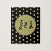 Happy New Year Polka Dot Jigsaw Puzzle (schwarz) (Vertikal)