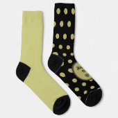 Happy New Year Polka Dot Mismatch Socks (Schwarz) Socken (Rechts)
