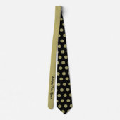 Happy New Year Polka Dot Neck Tie (Black & Gold) Krawatte (Rückseite)