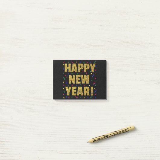 Happy New Year Post-it Klebezettel (Auf Schreibtisch)