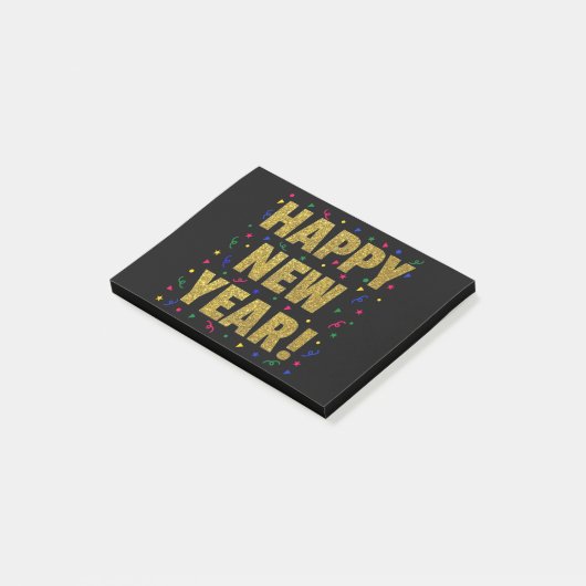 Happy New Year Post-it Klebezettel (angewinkelt)