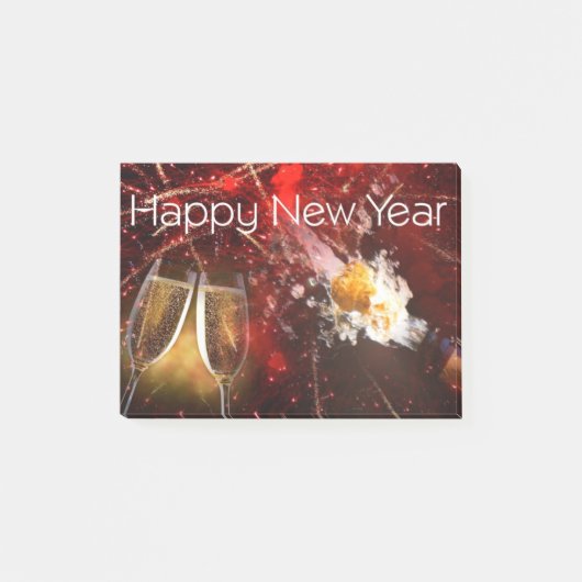 Happy-New-Year- Post-it Klebezettel (Vorderseite)
