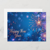 Happy New Year Postcard Feiertagspostkarte (Vorne/Hinten)