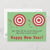 Happy New Year Postcard Funny New Year 2021 Art Postkarte (Vorne/Hinten)