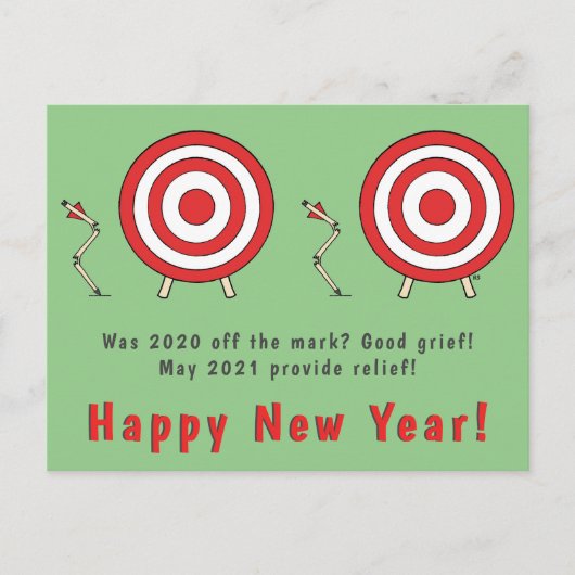 Happy New Year Postcard Funny New Year 2021 Art Postkarte (Vorderseite)
