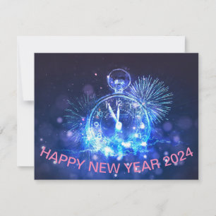Happy New Year Postcard Geschenk 2024 Feiertagskarte
