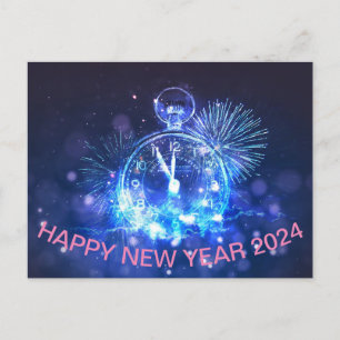 Happy New Year Postcard Geschenk 2024 Feiertagspostkarte