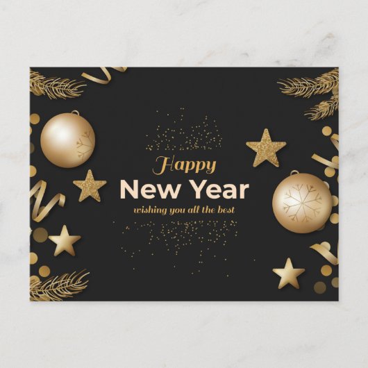 Happy New Year Postcard Postkarte (Vorderseite)