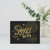 Happy New Year Postcard Postkarte (Stehend Vorderseite)