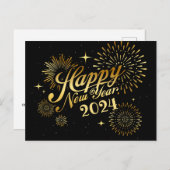 Happy New Year Postcard Postkarte (Vorne/Hinten)