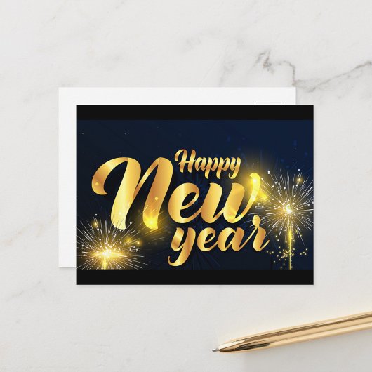 Happy New Year Postcard Postkarte