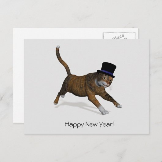 Happy New Year Postcard Postkarte (Vorne/Hinten)