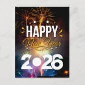 Happy New Year Postkarte (Vorderseite)