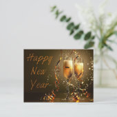 Happy New Year Postkarte (Stehend Vorderseite)