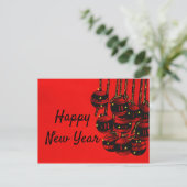 Happy New Year Postkarte (Stehend Vorderseite)