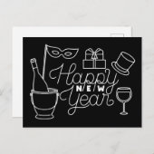 Happy New Year Postkarte (Vorne/Hinten)